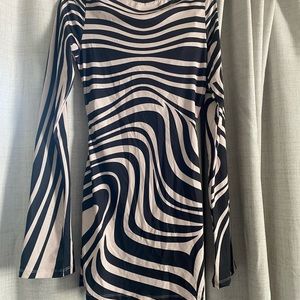 Jaded London Black and White Zebra Print Mini Dress